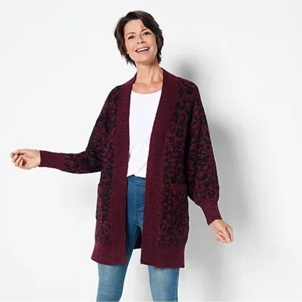 PBIN#2 - Women’s Medium Animal Print Open Front Cardigan